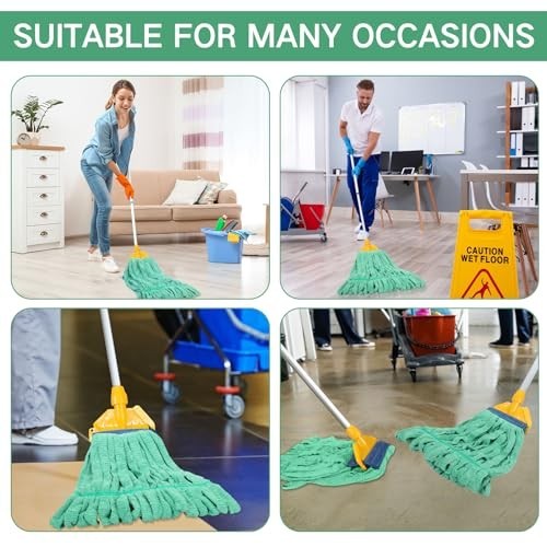 Microfiber Mop Heads 10 Pack 18 oz Commercial Wet Mop Refill Looped End for