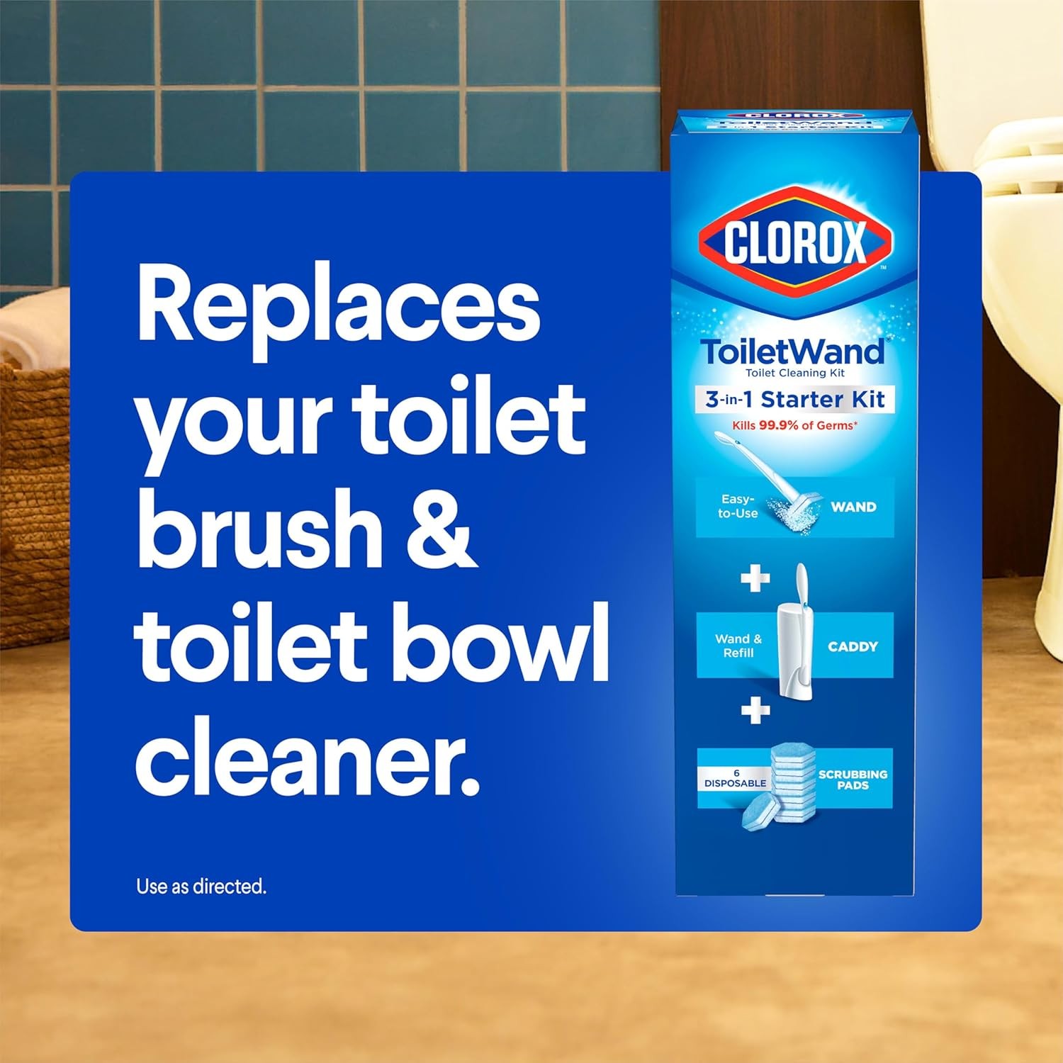ToiletWand Toilet Cleaner Refills, Toilet brush, Rainforest Rush, 10 Ct