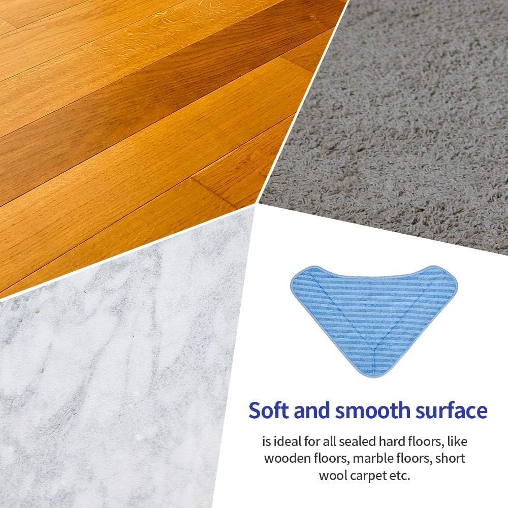 6-Pack Microfiber Replacement Mop Pads for PureClean & Compatible Steam Cleaners