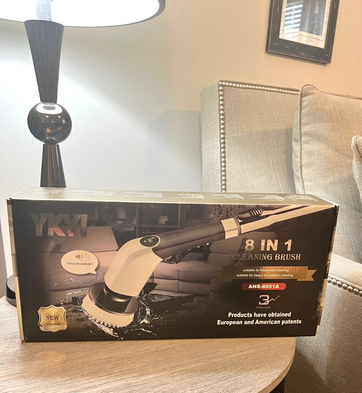 YKYI Electric 8 in 1 Cleaning Brush With Voice Assistant – ANS-8051A 3 speed EUC