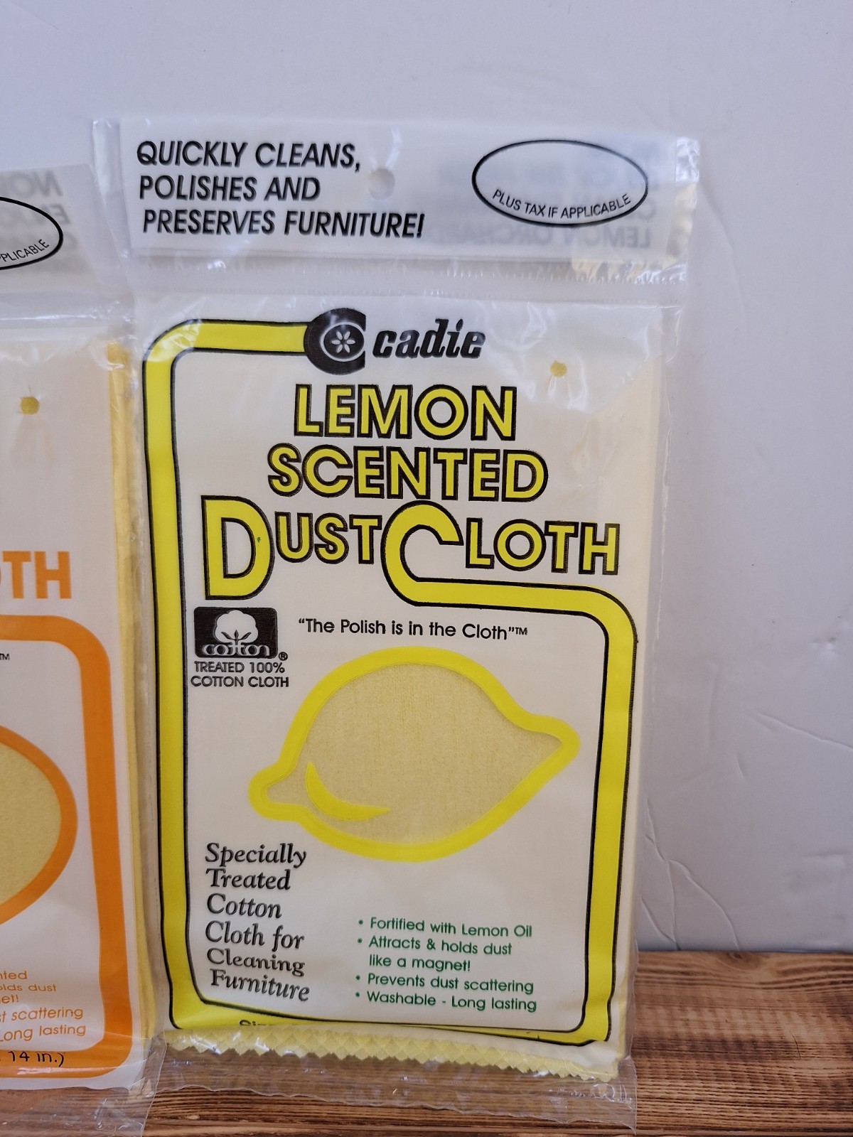 Orange And Lemon Scented Cotton Dust Cloth by Cadie New Old Stock Lot 2 Packs