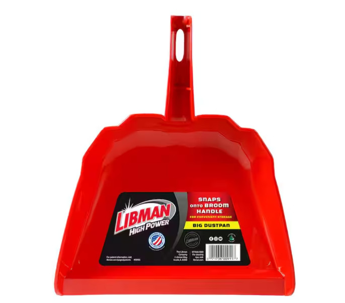 2 PACK Libman Heavy-Duty Big Dust Pan 13 in. Wide Red