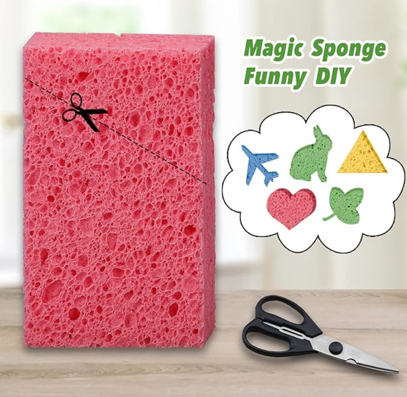 Cellulose Sponges Heavy Duty Scrub Kitchen Dish Non-Scratch Scrubber Clean Wash
