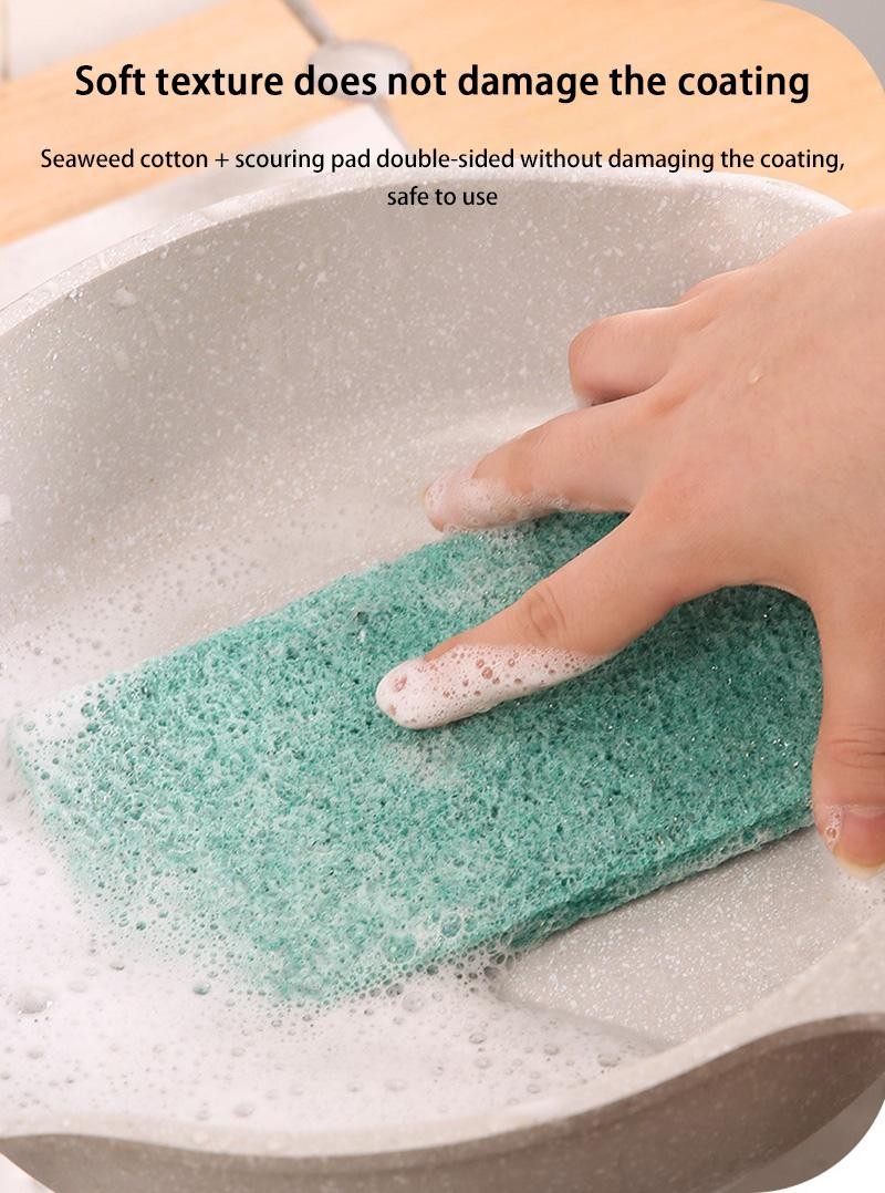 Kitchen Scrub Pads Oil Removal Scratch Free Reusable Dishwashing Cleaning Rag
