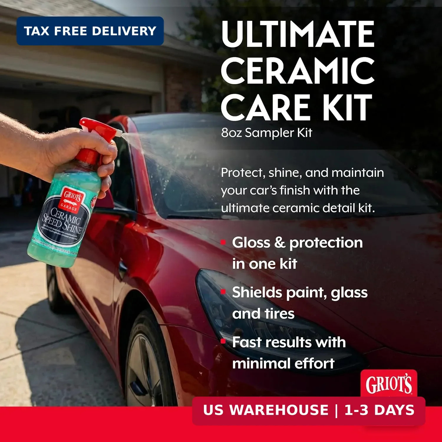Griot’s Garage Ultimate Ceramic Detail Kit for Car Detailing, Includes 8oz Bottl
