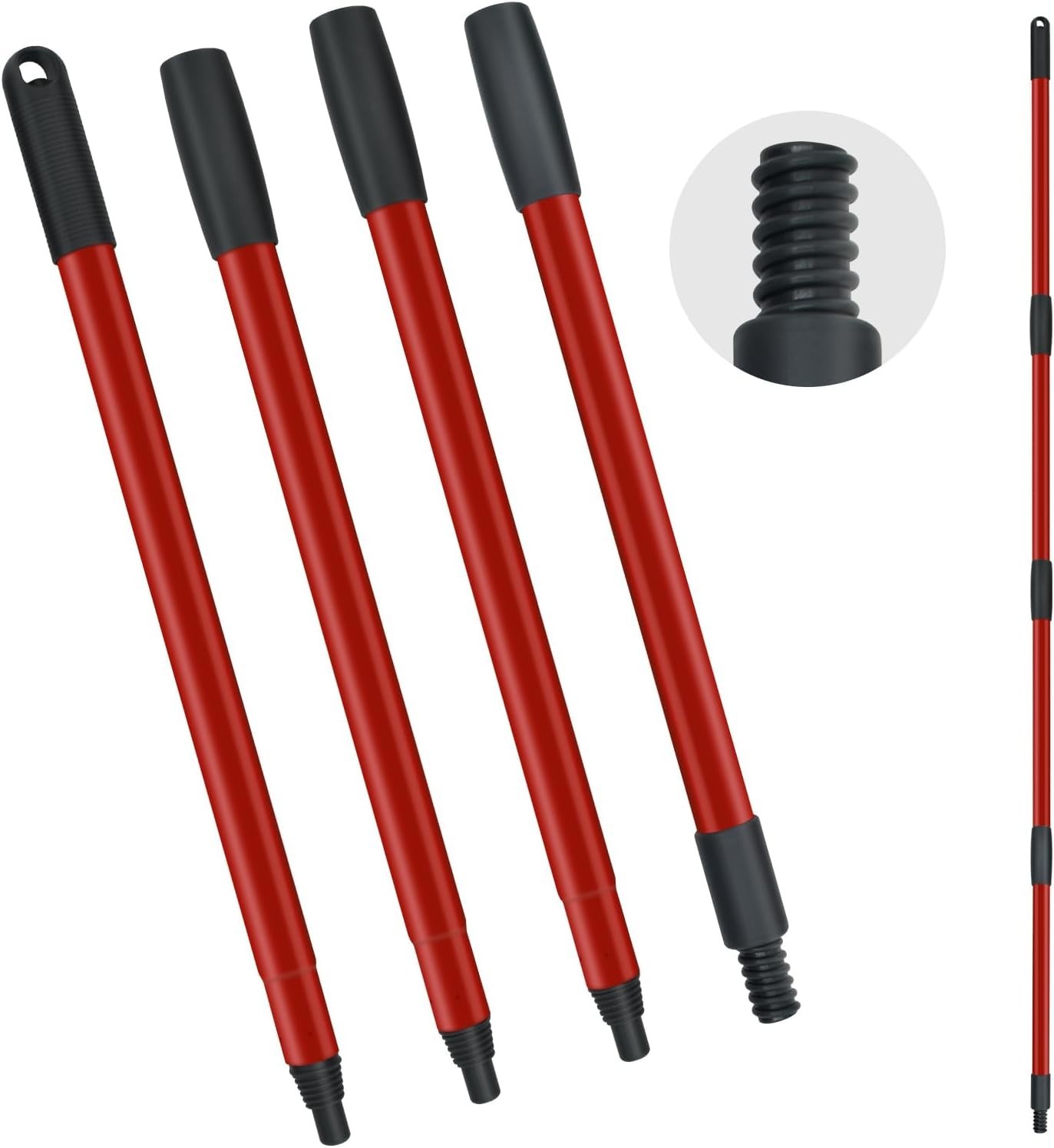 Easy Install 4-Section Mop Handle Replacement for O-Cedar, 30 to 58 Inches