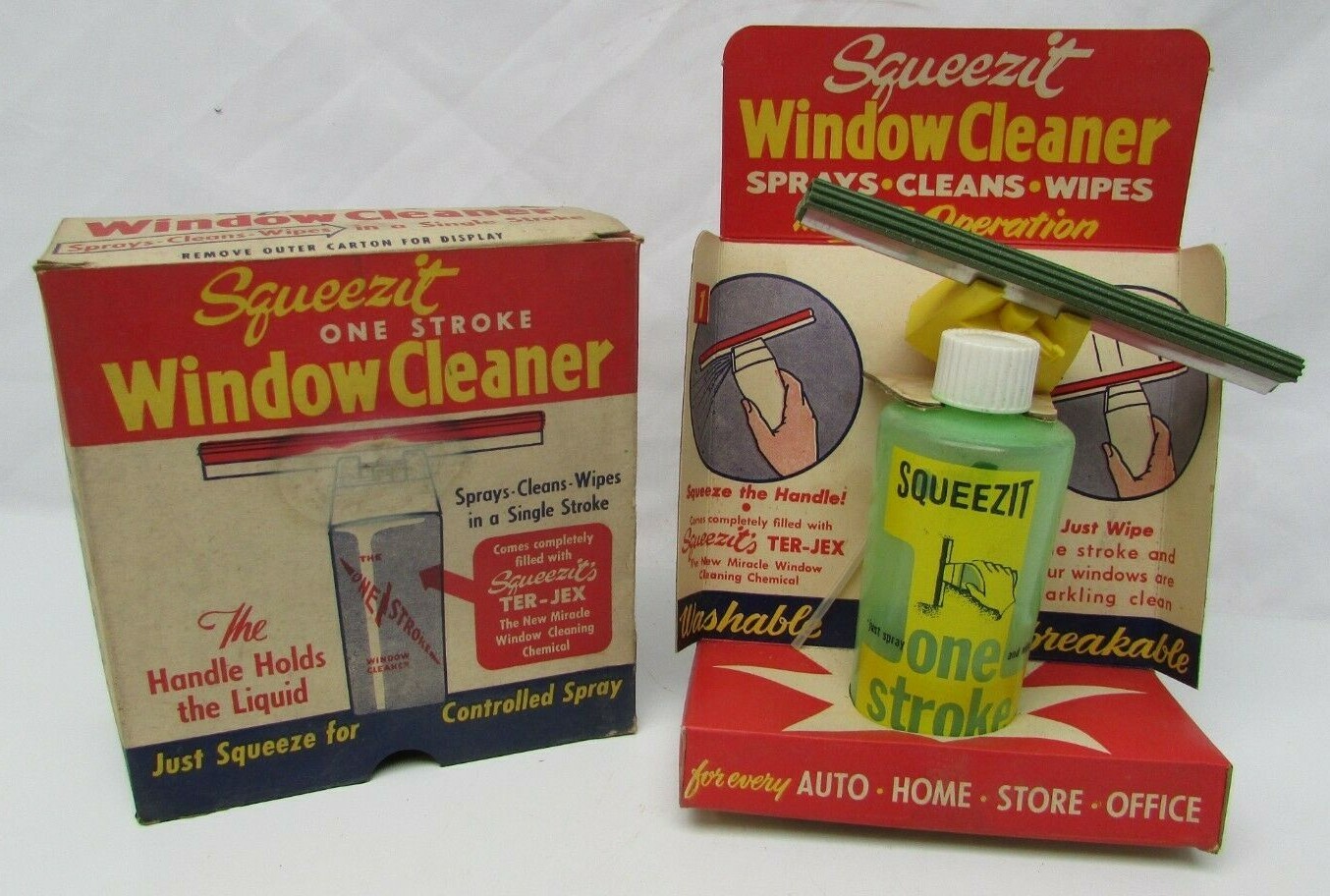 Rare Vintage Squeezit One Stroke Window Cleaner NOS See Description