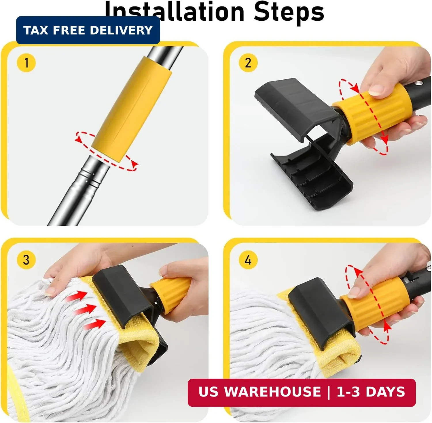 Heavy Duty String Wet Mop for Floor Cleaning, Commercial Industrial Cotton Mops
