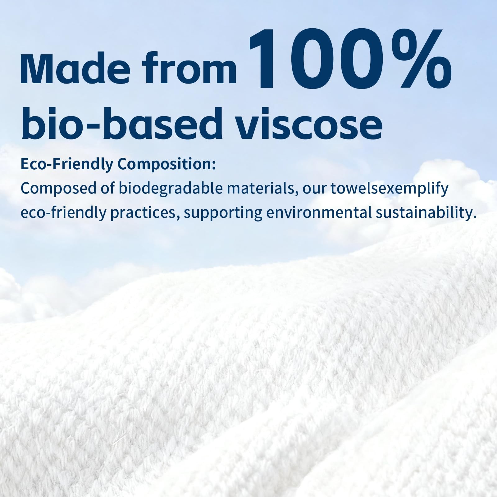 Towels XL, 100% Biobased Face Towel, Disposable 50 Count (Pack of 1), White