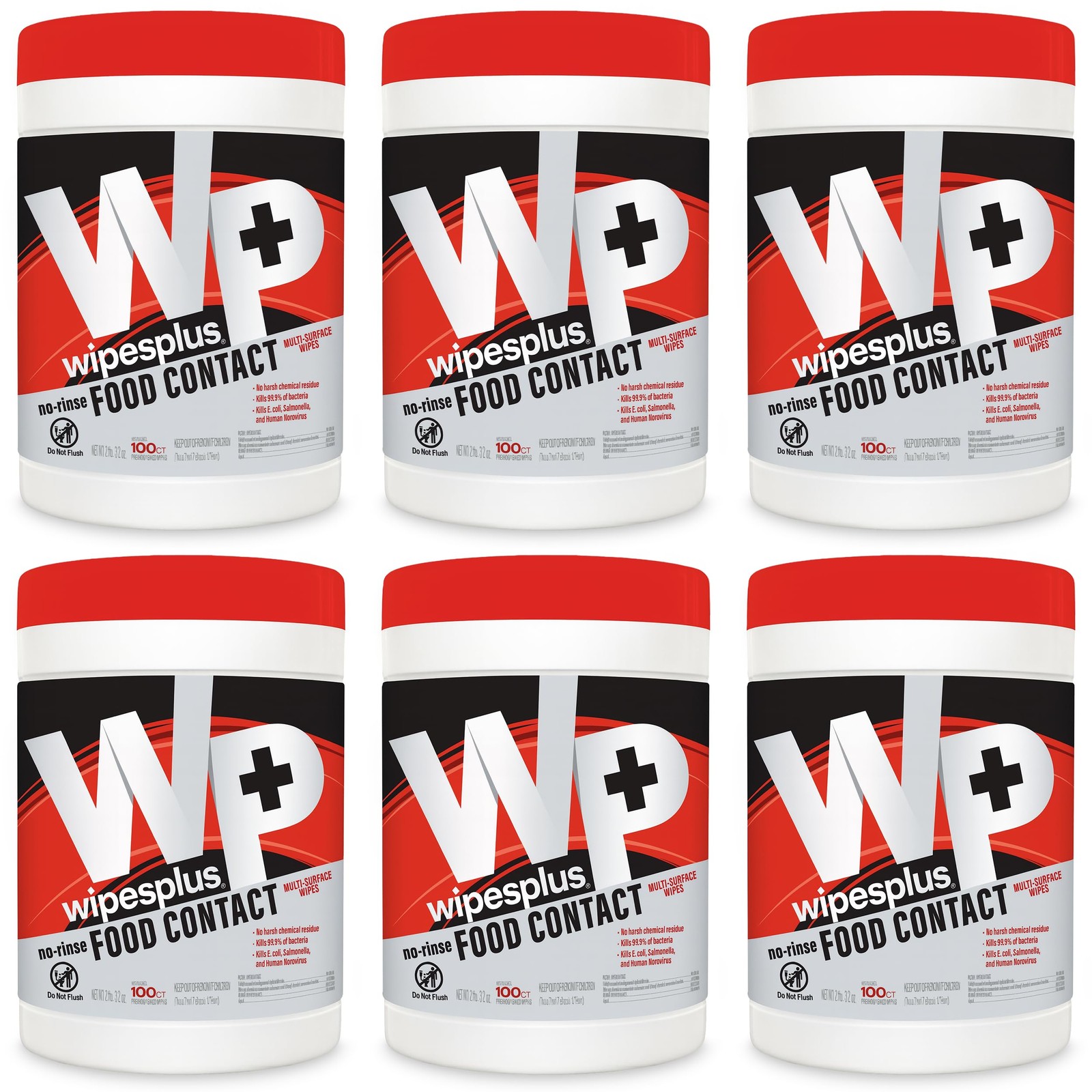 Wipesplus No-Rinse Food Contact Wipes Canister Multi-Surface Wipes Unscented