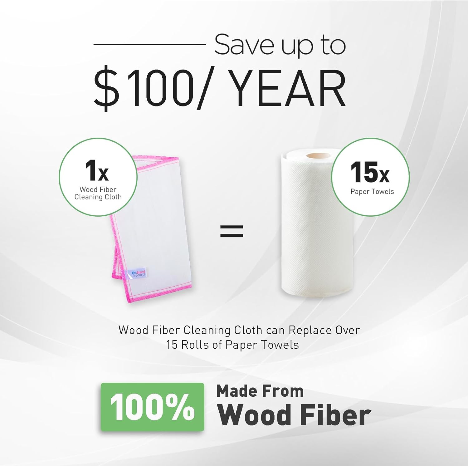 Naturally Wood Fiber Cleaning Cloth, Microfiber Cleaning Cloths, 10 Pcs (12″ …