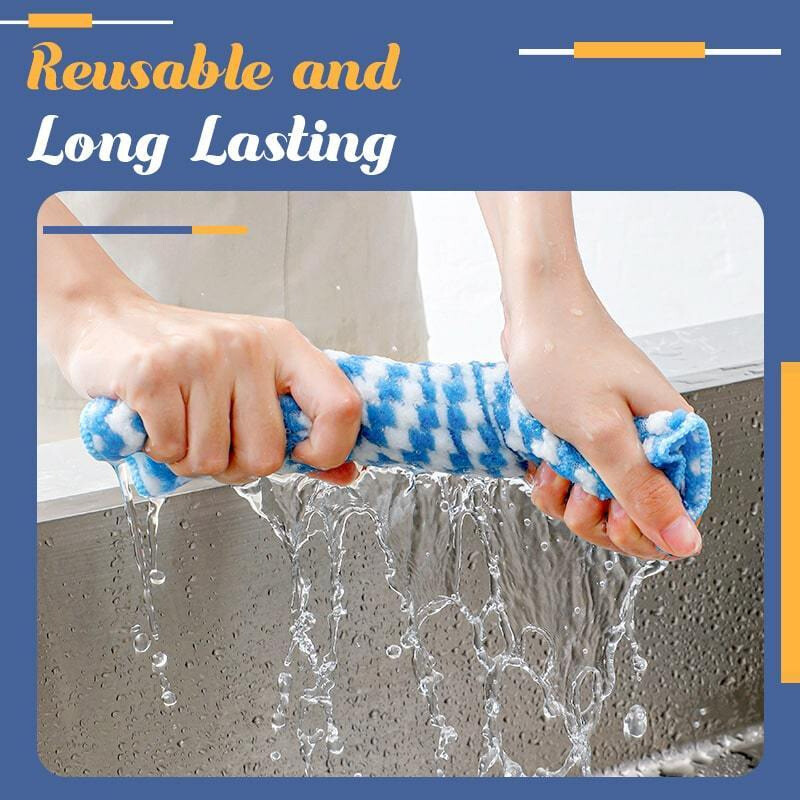 Circulatik Cleaning Rag, 5/10PCS Microfiber Cleaning Reusable Kitchen Dish Cloth