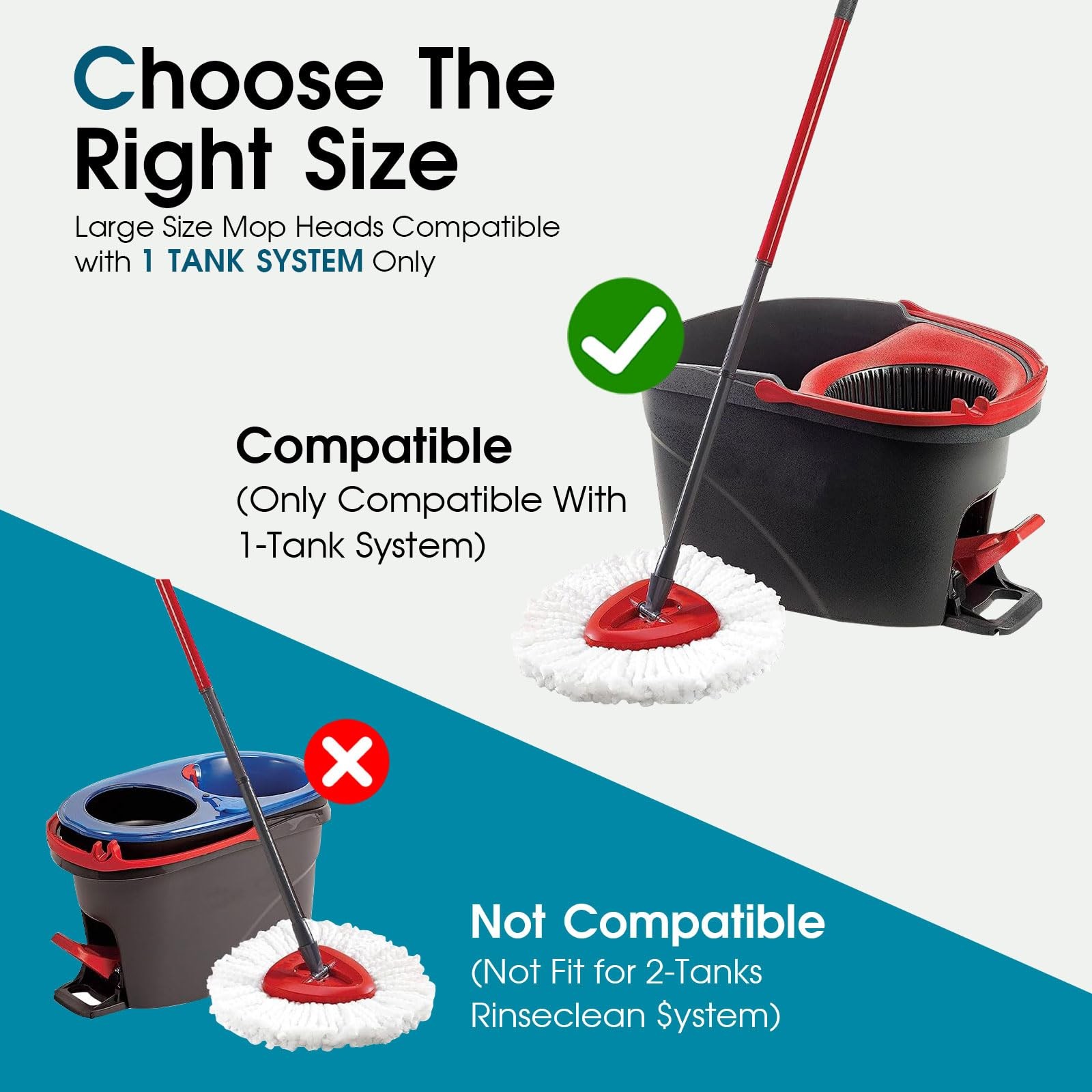4 Pack Mop Head Replacement O Cedar Spin Mop Microfiber Deep Cleaning White