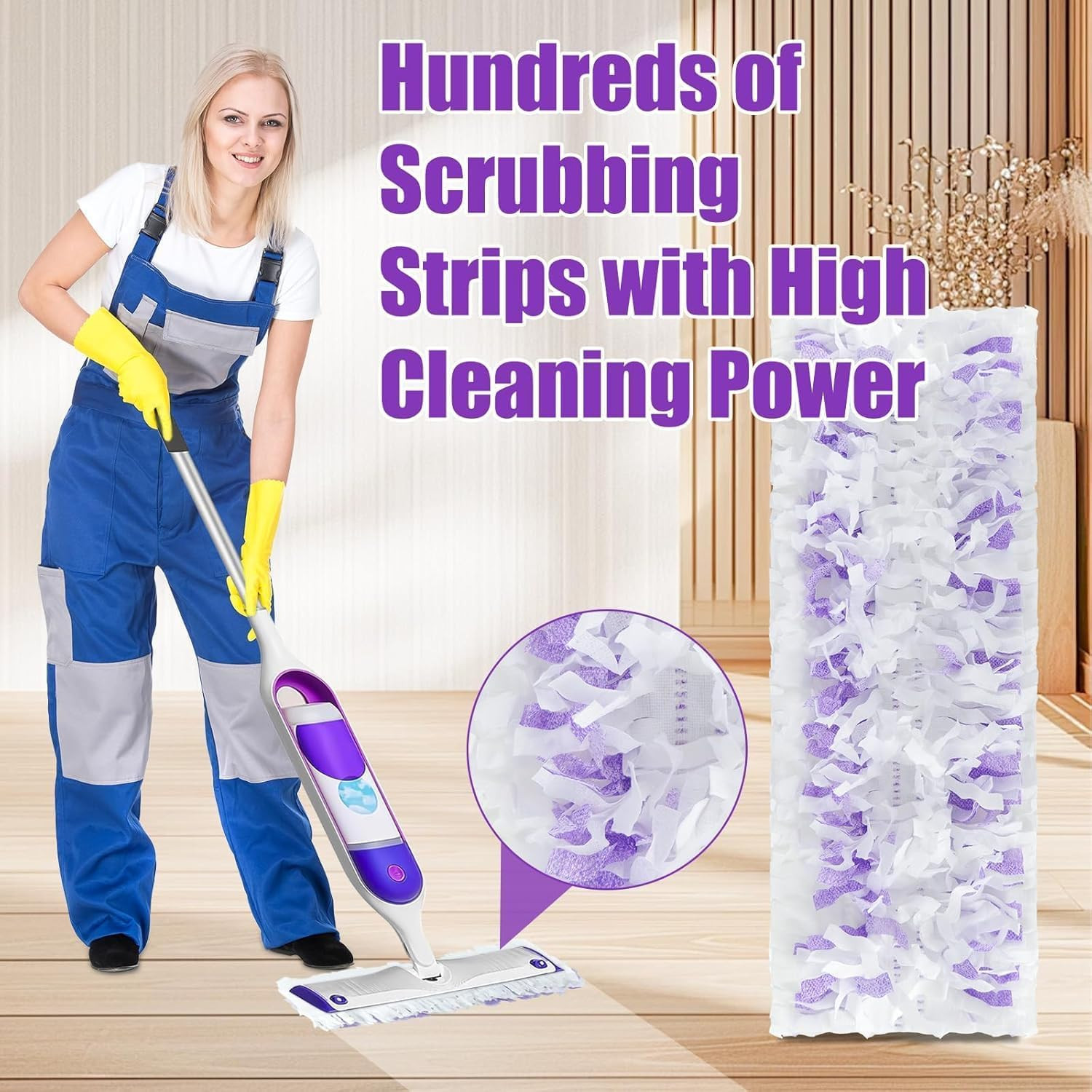 50 Count Disposable Power Mop Pads for Swiffer Powermop, Unscented Power Mop