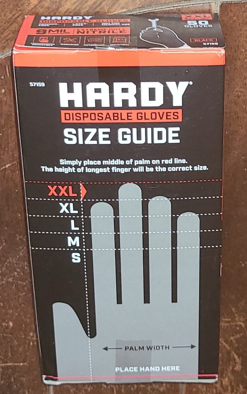 HARDY Extreme Duty XXL Nitrile Disposable Gloves ~50 Gloves Per Box~ 9 MIL