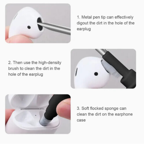 2X Universal AirPods Cleaning Kit – Brush & Pen for All Models, Earbuds & Case