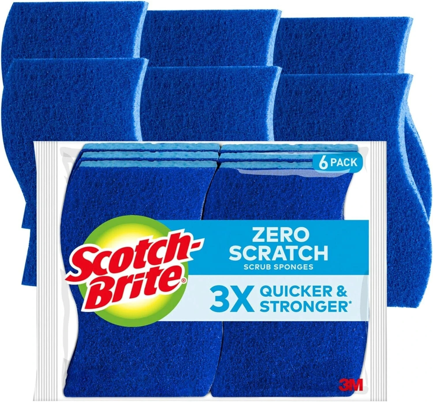 Zero Scratch Scrub Sponges, 6 Kitchen Sponges for Washing Dishes…
