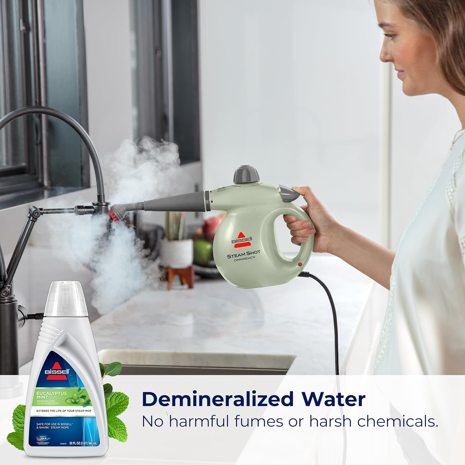 EUCALYPTUS MINT DEMINERALIZED STEAM MOP WATER, 32 Ounces, 1392, WHITE