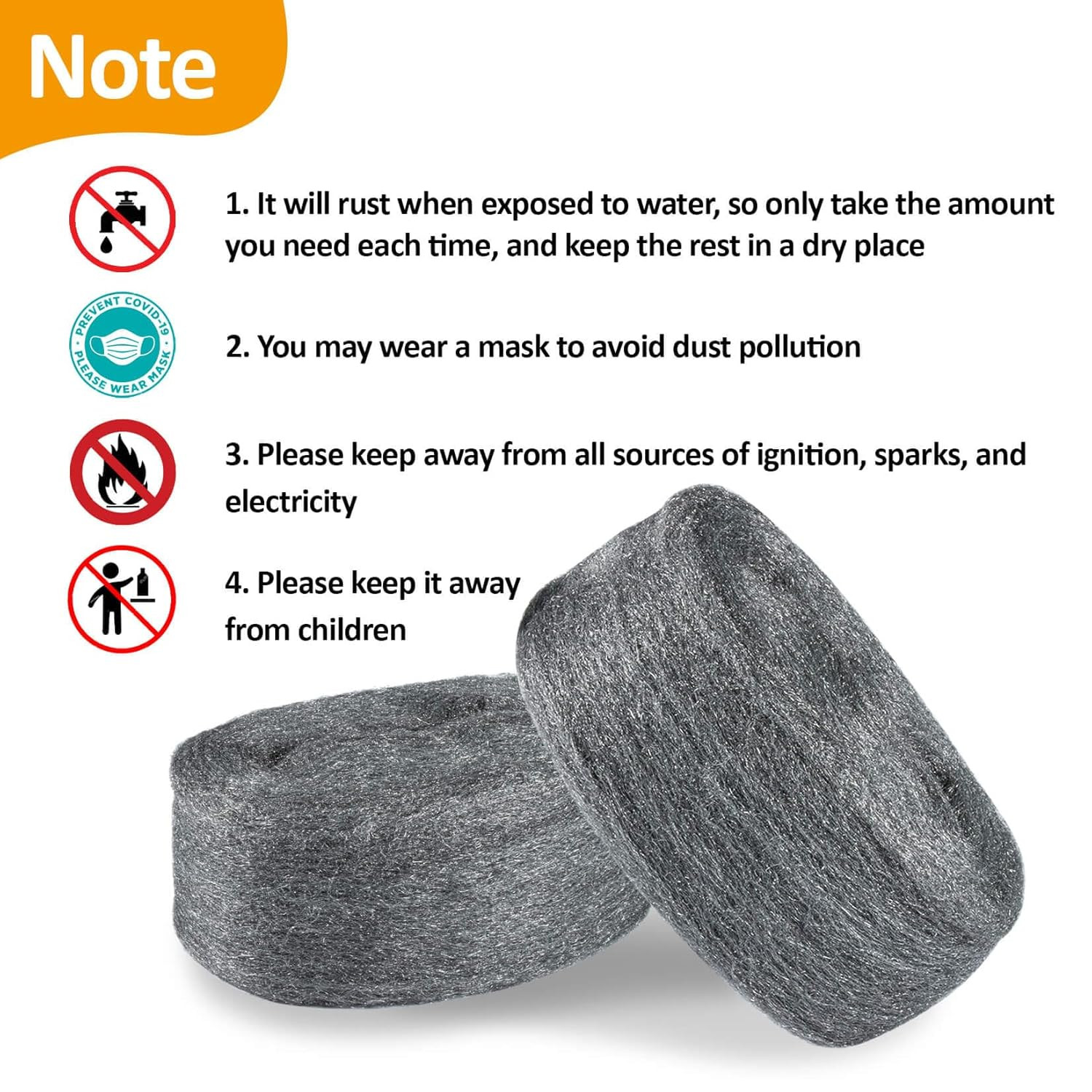 Steel Wool 0000 10Oz(20Ft) – 0000 Steel Wool for Glass Fine Steel Wool Pads for