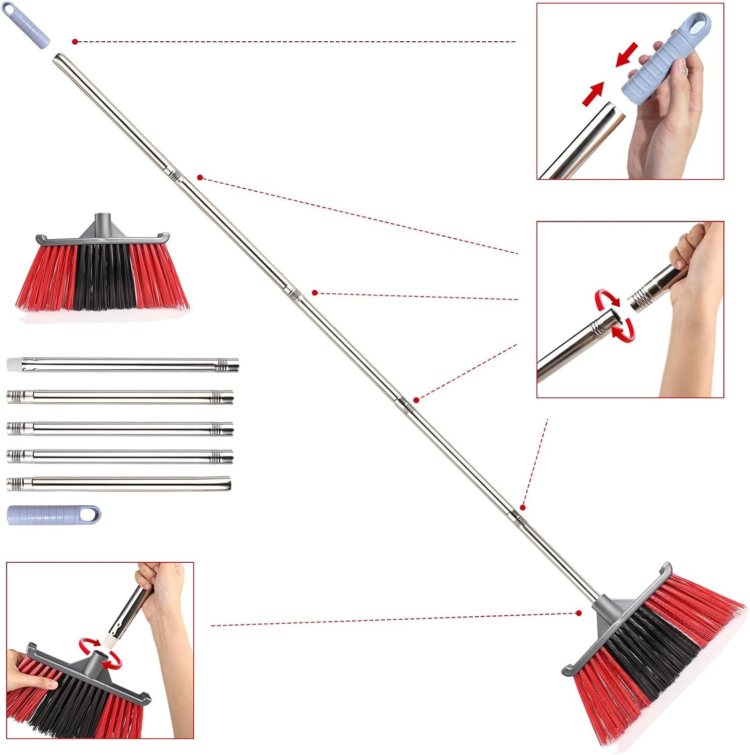 Outdoor Broom, Outside Heavy Duty Brooms for Sweeping Outdoor, Floor Broom is Ap