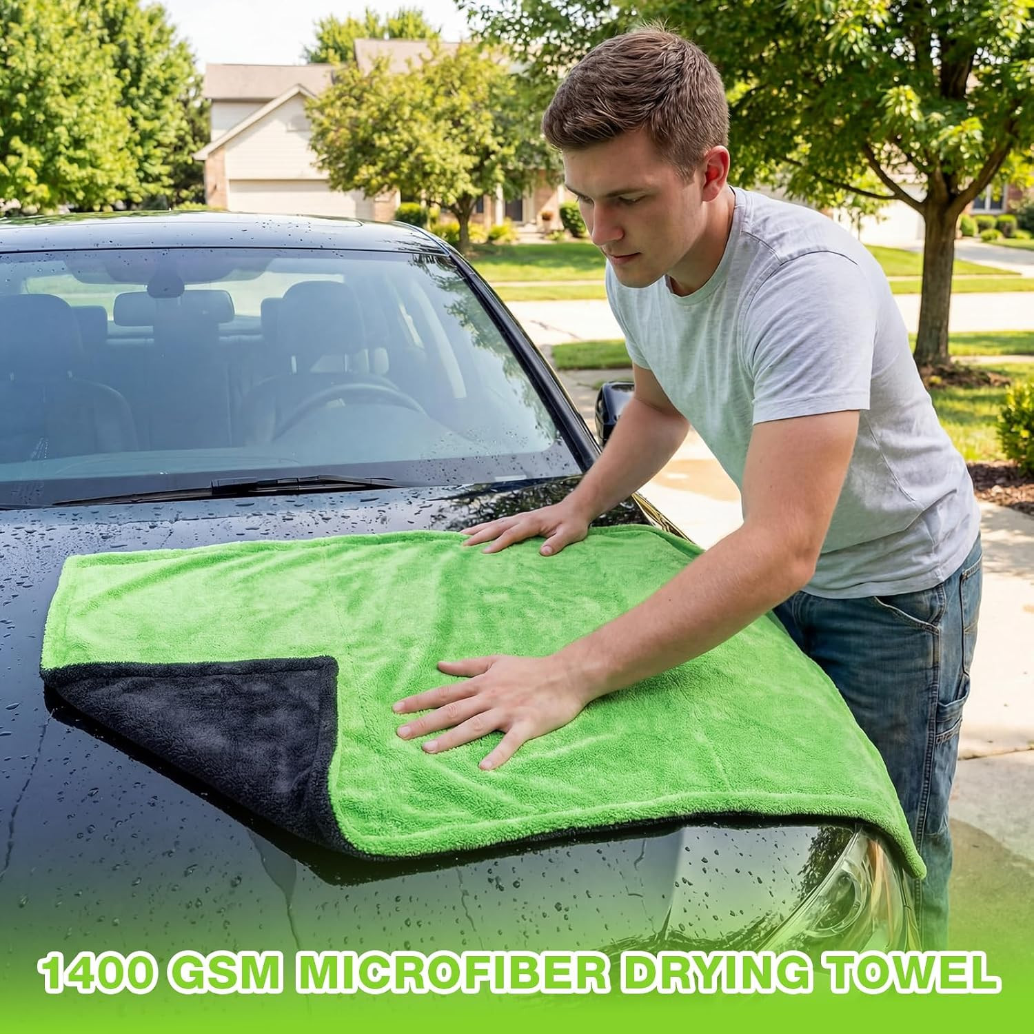 2 Pack Car Drying Towels 48″X24″ Extra Large Microfiber Towels for Cars