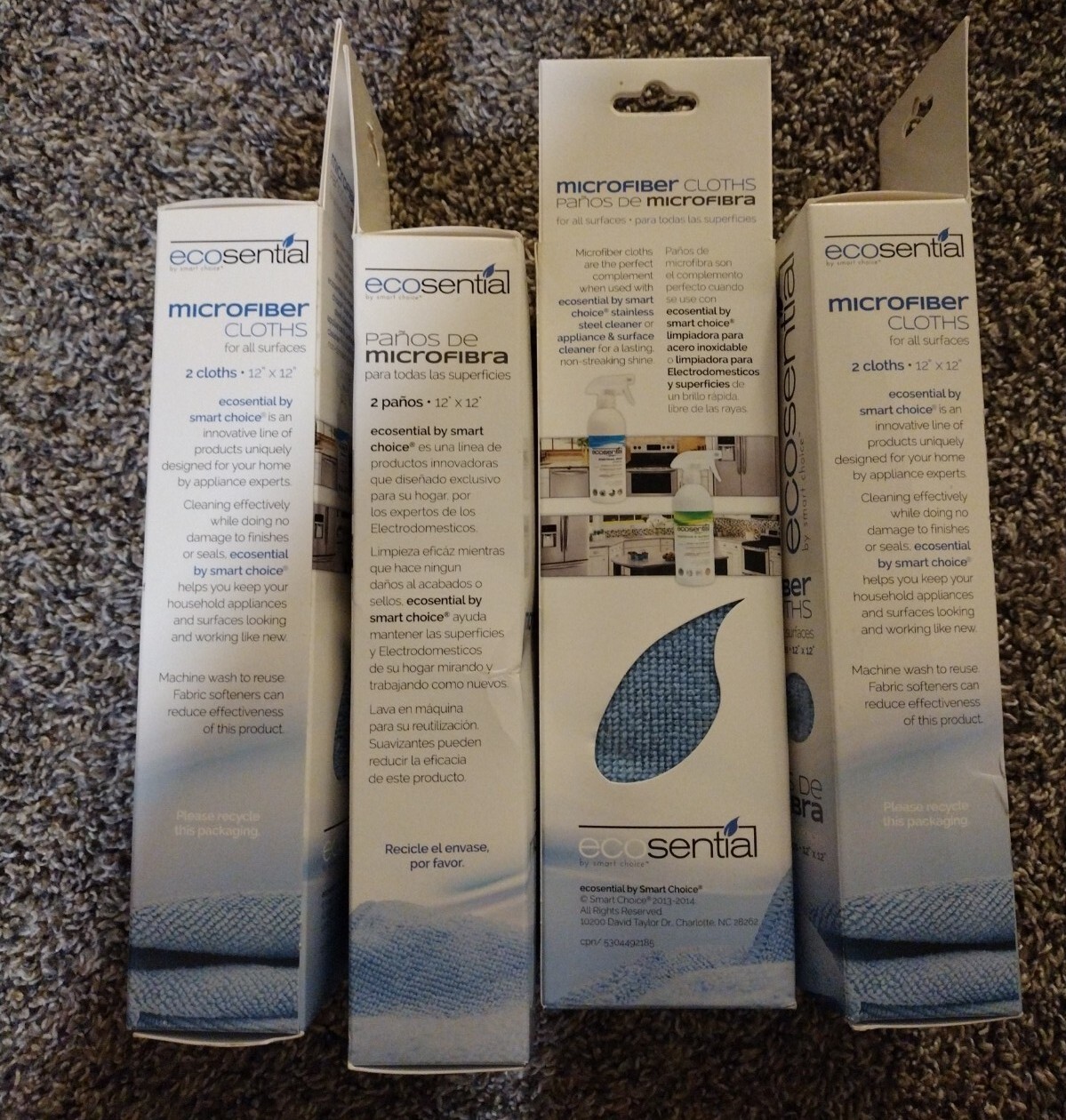 4x Smart Choice Ecosential 12″x12″ All Surface Microfiber Cloths 4 packs 8Total