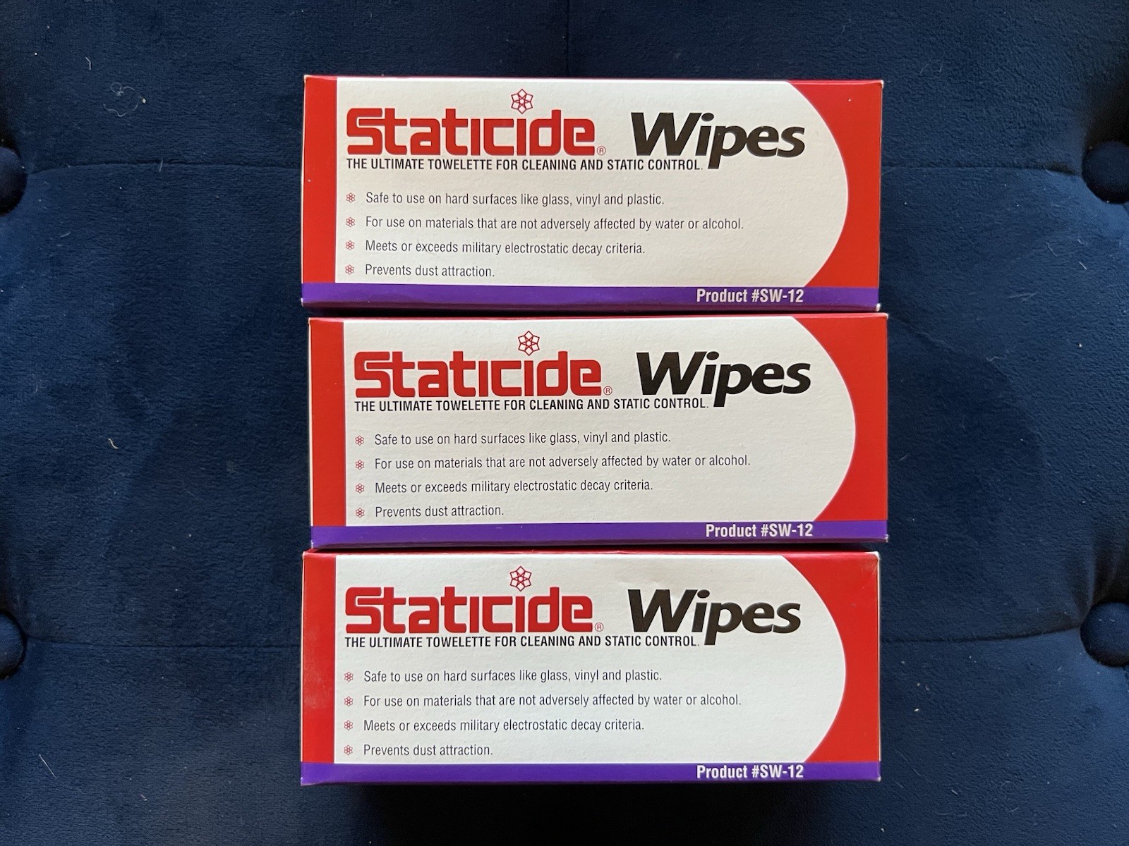 Acl Staticide Wipes Sw12 Anti-Static Wipes 3 Boxes Of 24