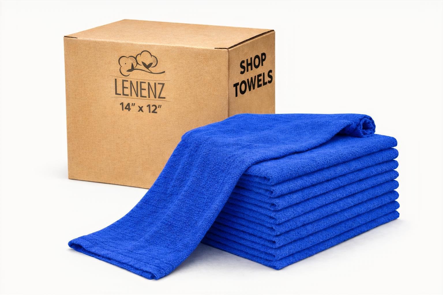 Cotton Shop Towels – Pack of 25 Cleaning Rags 12” x 14” – Super Soft and Ab…