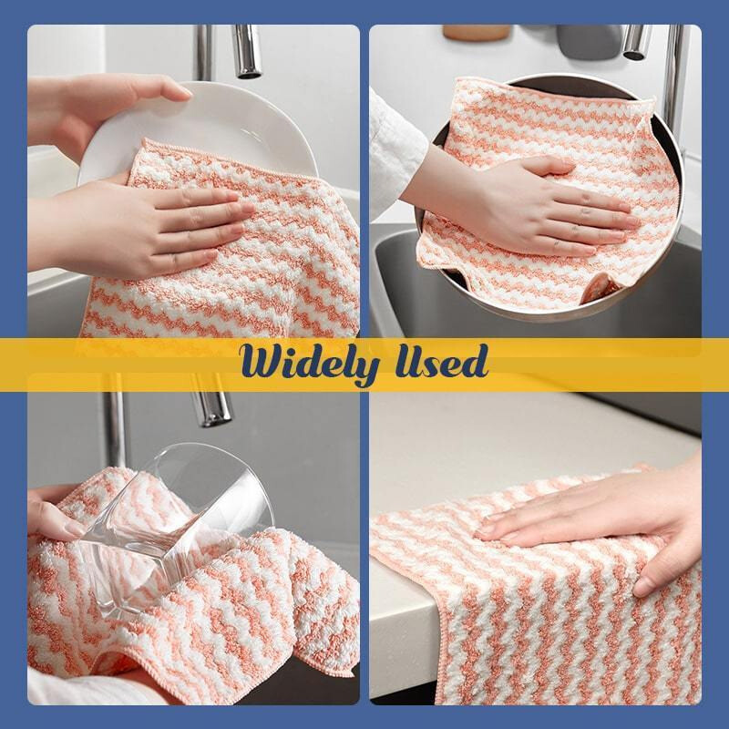 Circulatik Cleaning Rag, 5/10PCS Microfiber Cleaning Reusable Kitchen Dish Cloth