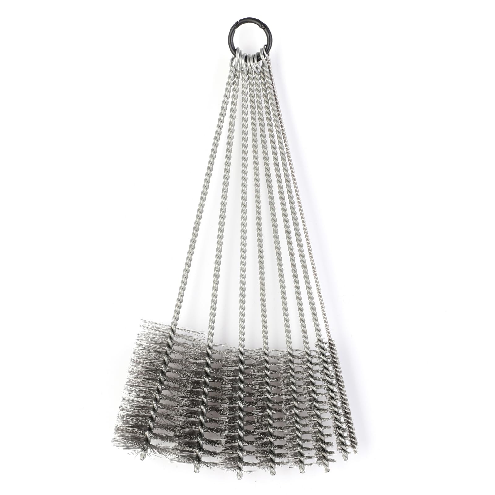 12″ Pipe Cleaning Brush Set – Stainless Steel Bristles, 8 Sizes for Bottles, Tub