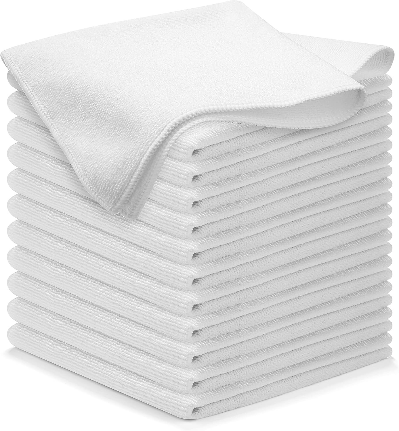 USANOOKS Microfiber Cleaning Cloth – White – 12Pcs (12.5X12.5 Inch) High Perform