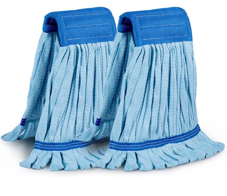 Large Microfiber Tube Mop Head Commercial Replacement Blue Cleaning 2 Pack