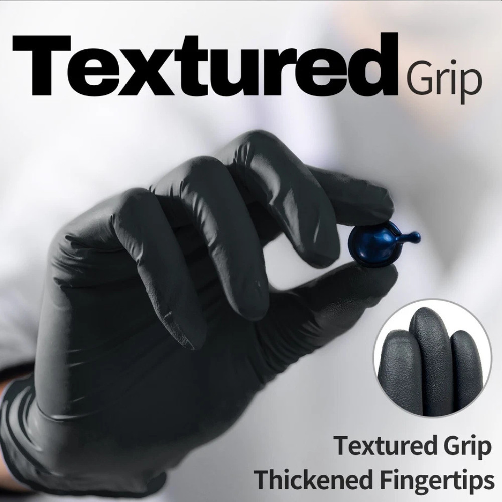 Advance Black Nitrile Exam Gloves 5 Mil Powder Free Latex Free Bulk 1000ct Glove