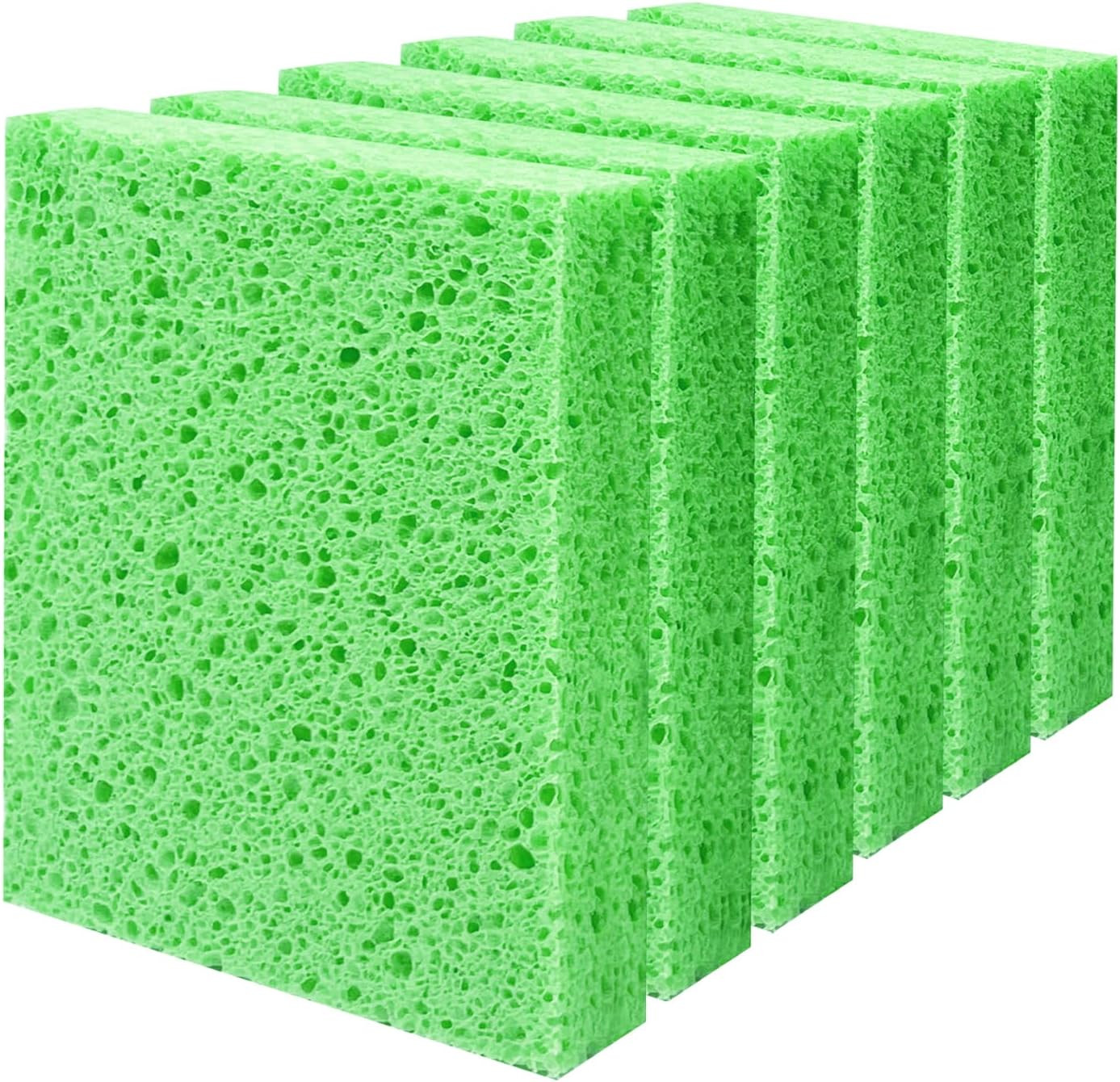Cellulose Sponges, Large Size 4″ x 6″ x 1″ – Heavy Duty Scrub Kitchen Sponge