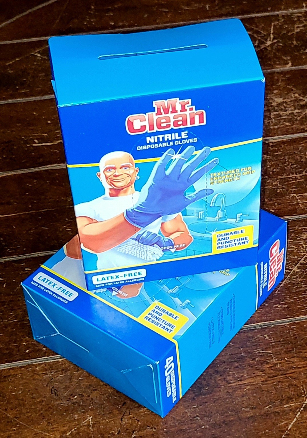 2 x Mr. Clean Nitrile Gloves ~Latex Free/Powder Free~ (40 Gloves Per Box)