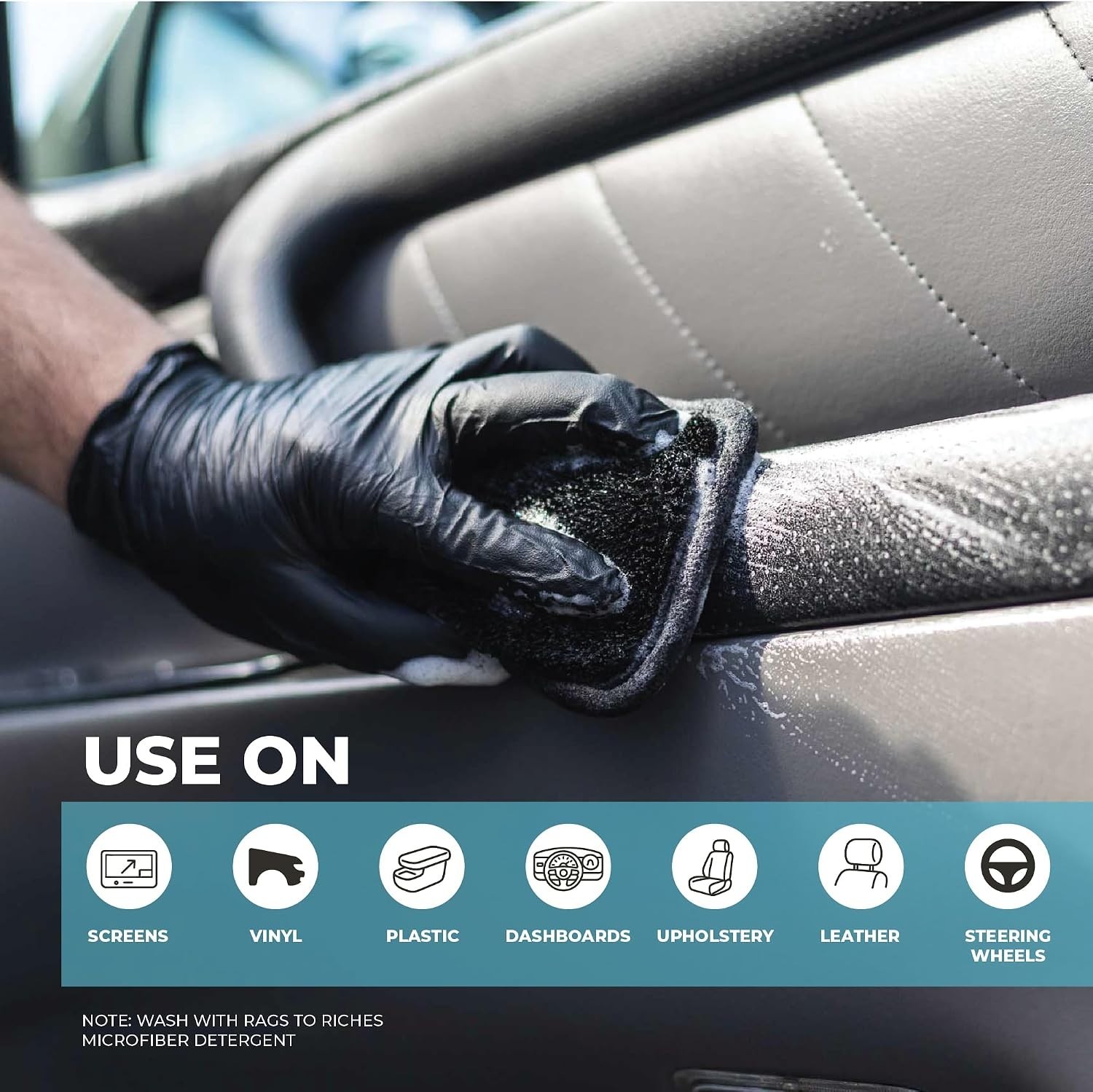 Soft Microfiber Interior Scrubber – 4 Pack for Streak-Free Car Cleaning