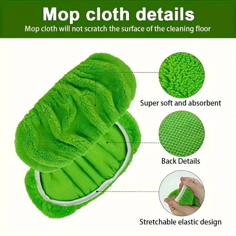 Green Mop Cloth 4 Piece Reusable Washable Household Cleaning Pads