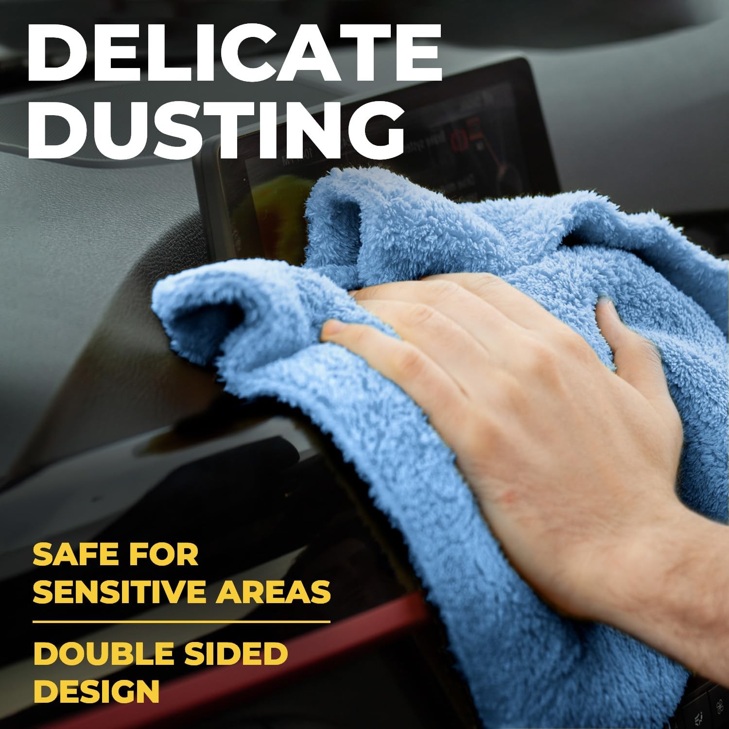 Ultra Absorbent Microfiber Towels for Cars 6 Pack Edgeless Cloths 12″x12″