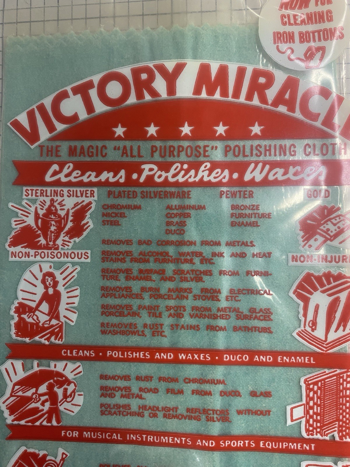 Victory Miracle Magic All Purpose Polishing Cloth Vtg NOS Cleans Polishes Waxes