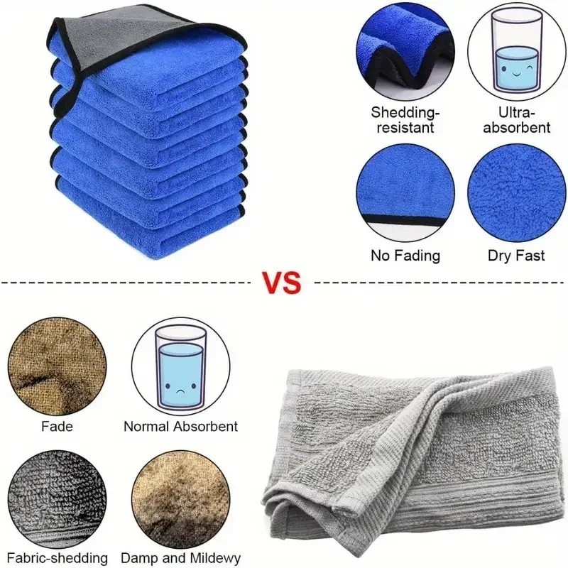 Microfiber Car Wash Towel 500GSM Soft Quick Dry Cleaning Cloth US
