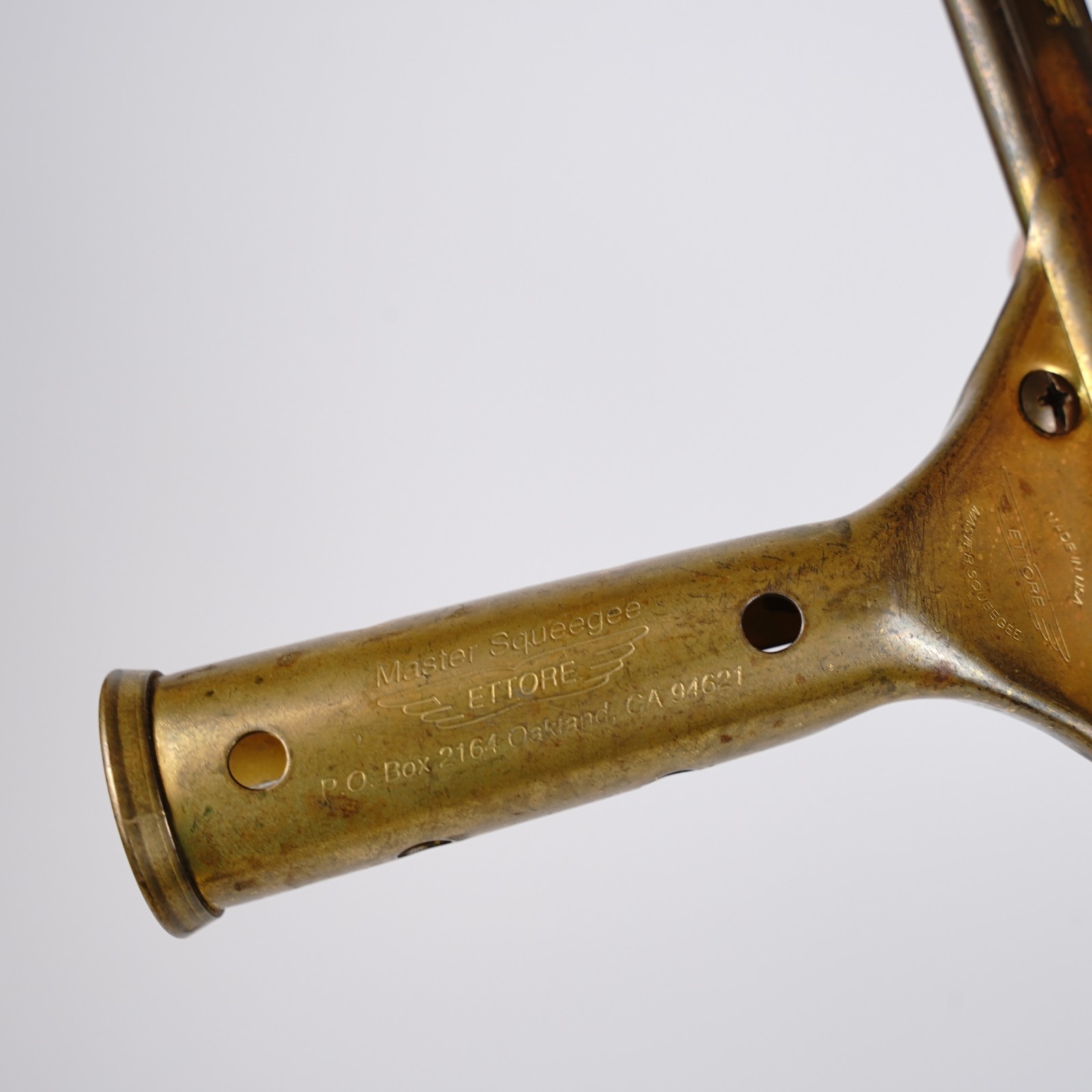 Vintage Ettore Brass Master Squeegee 13.5″ Window Cleaning Tool Made in USA