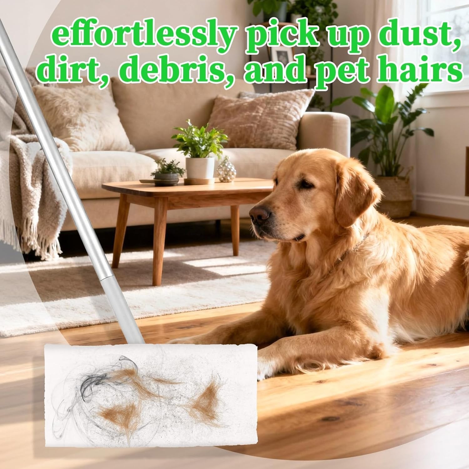 Thickened Mop Pads – 50 Count for 10-12 Inch Mops, Perfect for Pet Hair & Dust