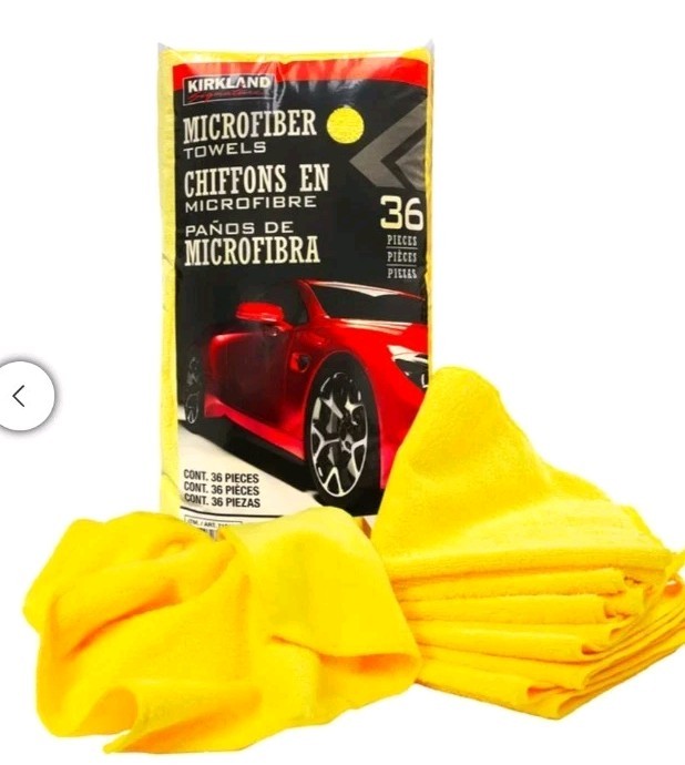 Kirkland Signature Ultra Plush Microfiber Towel, Yellow, 16 in X 16 In, 36-Count