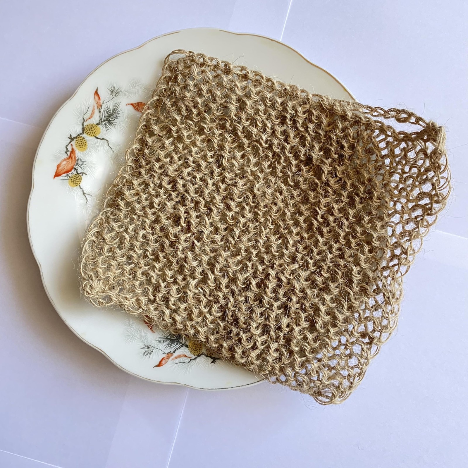 Eco-Friendly Hand-Knitted Hemp Dish Rags Pack of 3 Reusable Zero Waste Beige …
