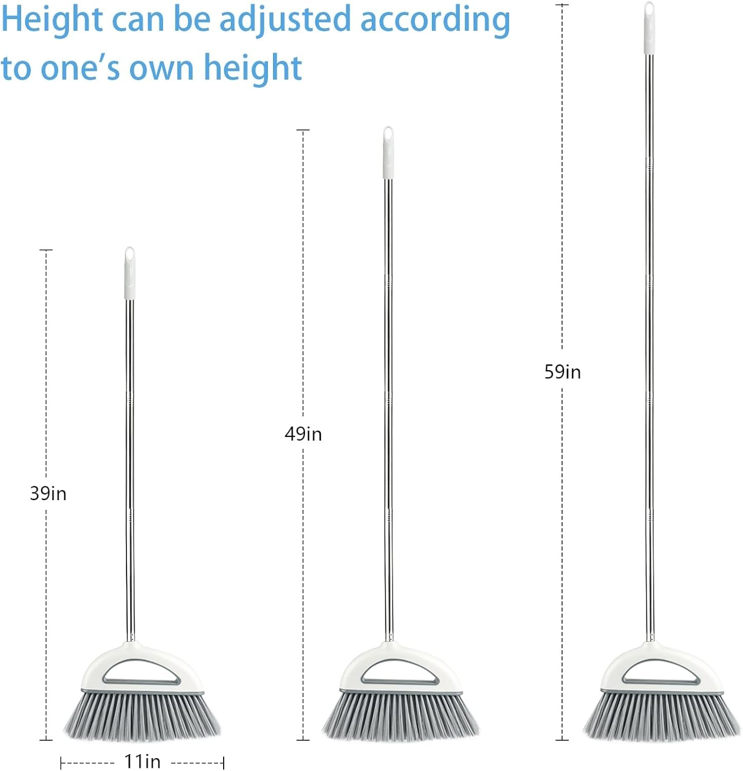 Angle Broom for Hardwood Floors – Soft Bristled Kitchen Broom, Indoor & Offic…