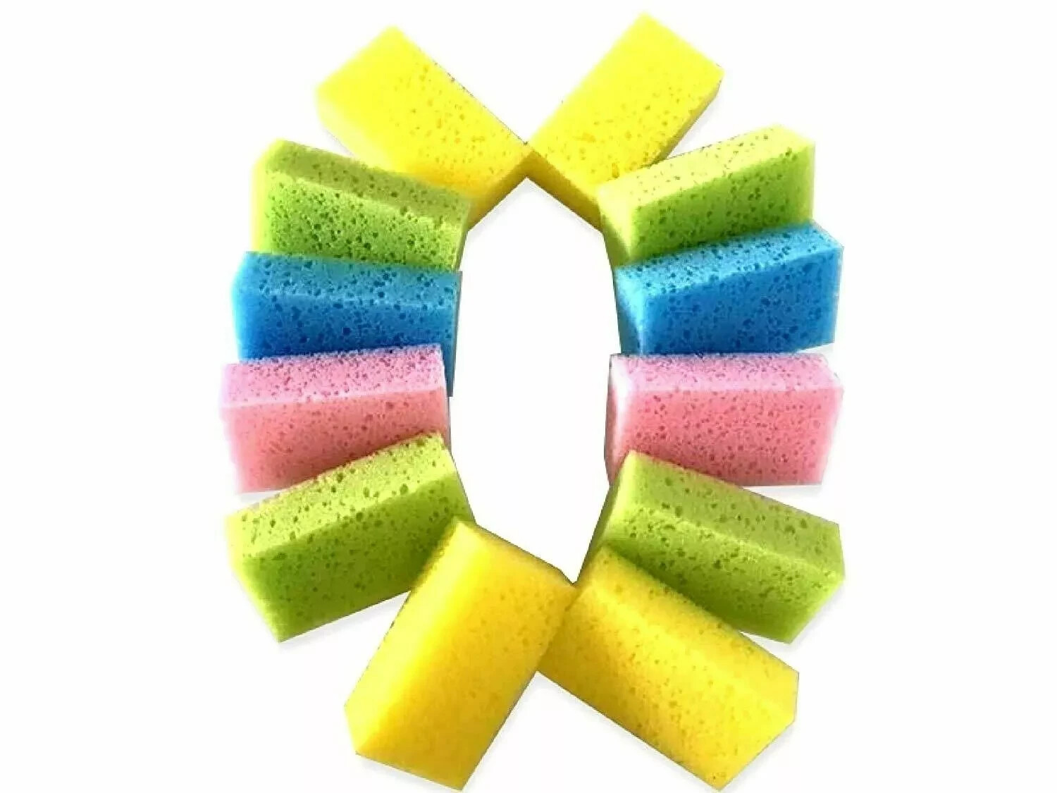 12 Pieces Per Pack Shining Multi-Use Cleaning Sponge Kitchen 4.5″x 2.5″ Bundle