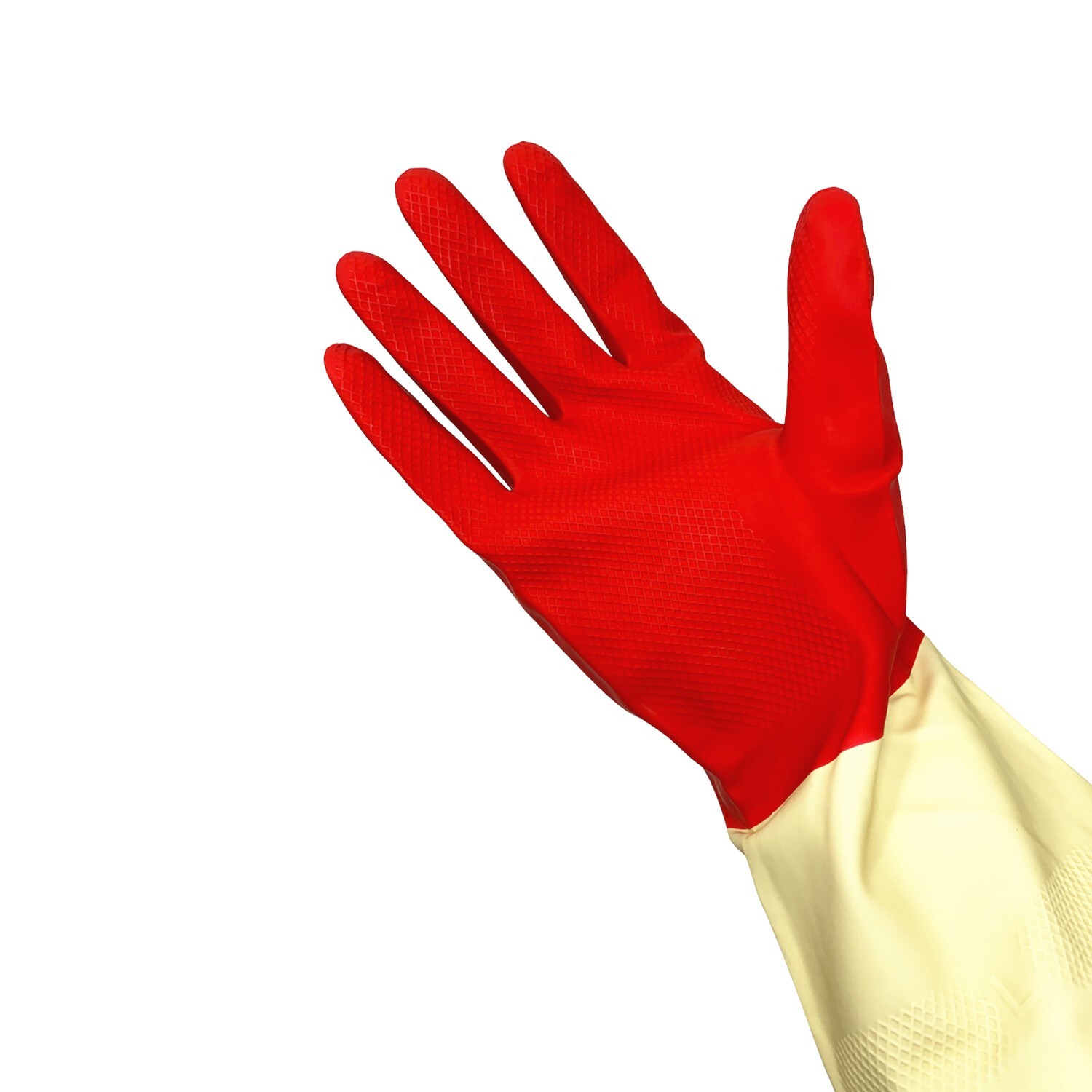 Large Rubber Cleaning Gloves Kitchen Dishwashing Waterproof With Textured Grip