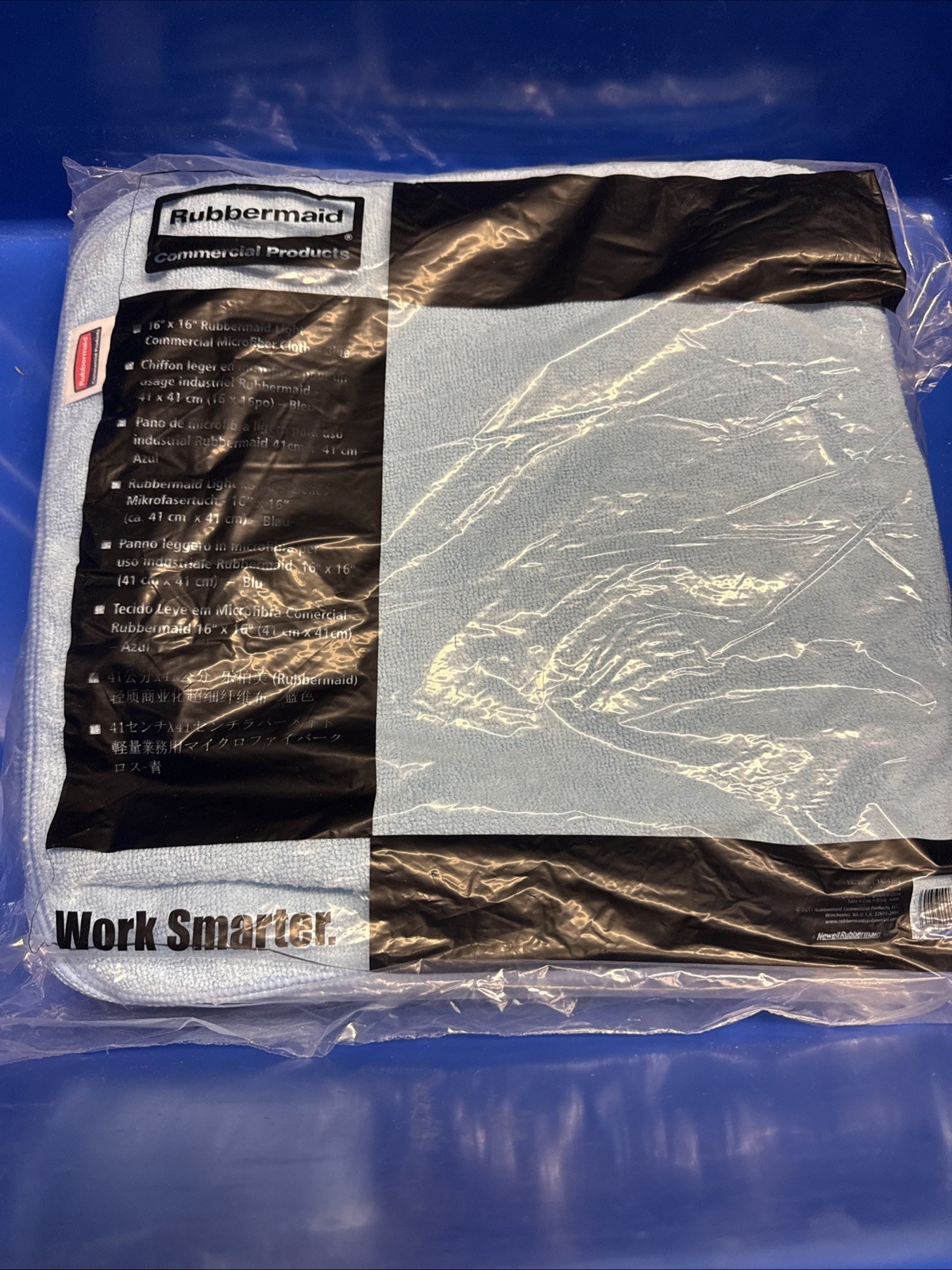 Rubbermaid Commercial 1820583 Microfiber Cloth Wipe 16″ X 16″, Blue, 24Pk