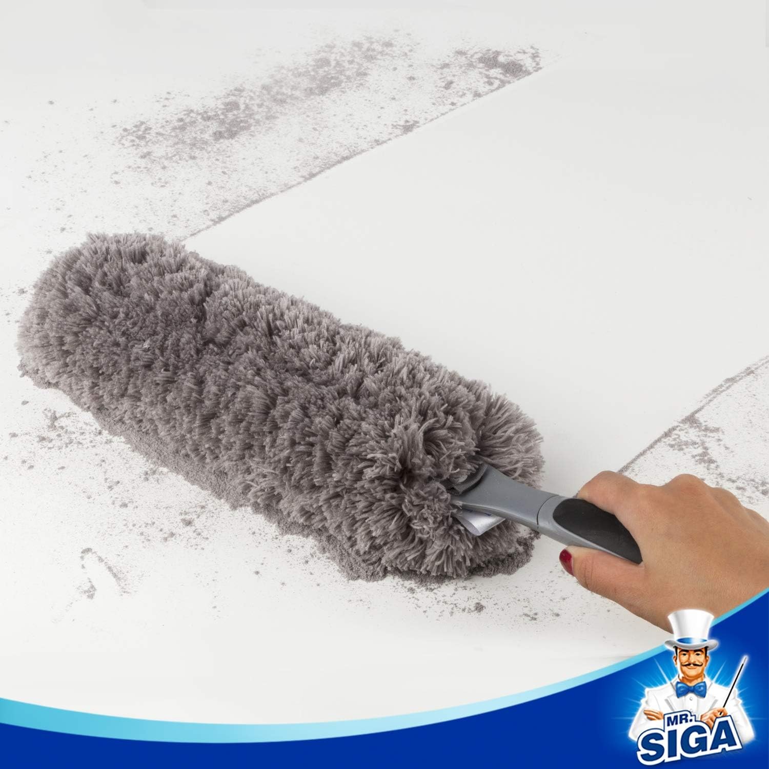 MR.SIGA Washable Microfiber Duster for Household Cleaning, Lint Free