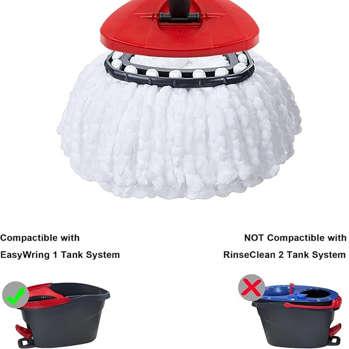 Replacement Microfiber Mop HEAD For O-Cedar Spin Mop Easy Clean Wring Refill kit